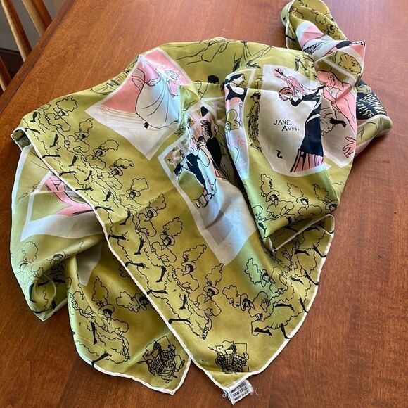 Lovely Vintage Hand Screened, Hand Rolled Silk Scarf with a Paris Motif - Picture 1 of 6